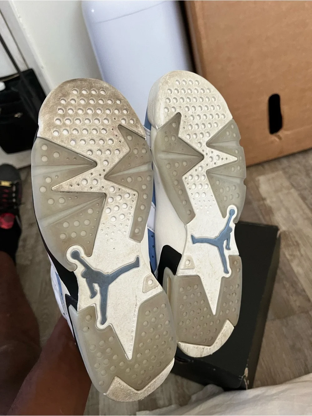 Jordan 6 nlue and white